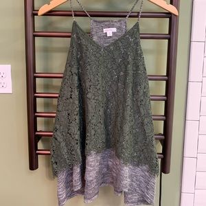 Xhilaration Tank Top Lace Layerd